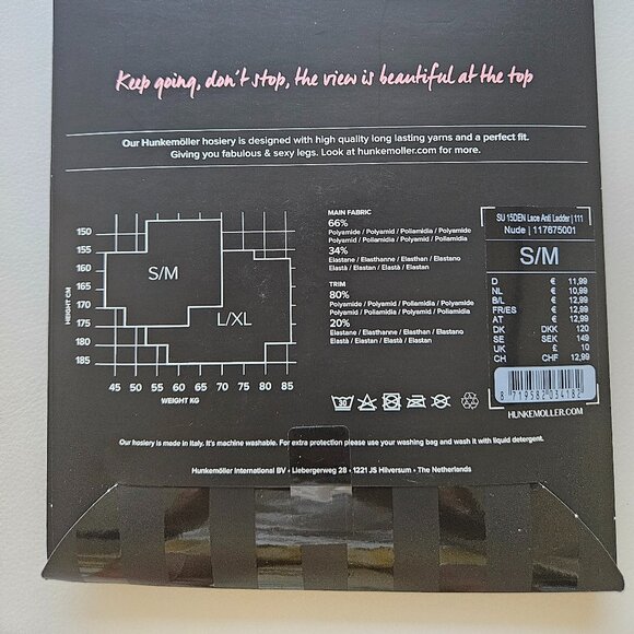 Hunkemoller 117675001 Anti Ladder Lace Top Stay Ups Nude Size S/M (Brand New) - Picture 4 of 5